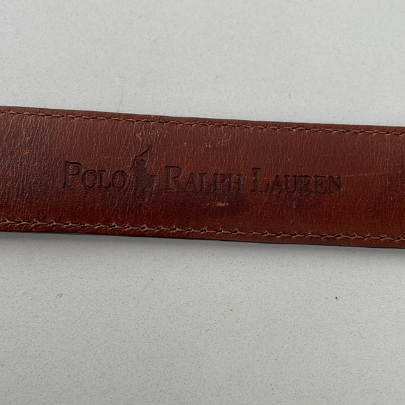 Ralph Lauren Sterling Silver Buckle & Brown Genuine Alligator Belt. - Picture 7 of 16